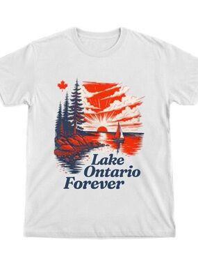 Lake Ontario Forever White Graphic Tee